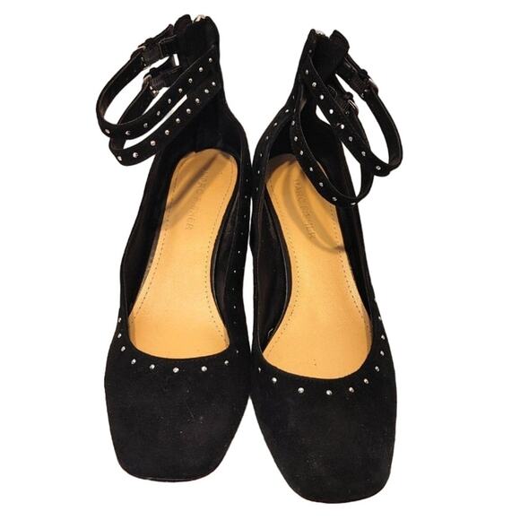 Marc Fisher Chunky Heel Suede Ankle Strap Pumps- Kappa black - Picture 4 of 8